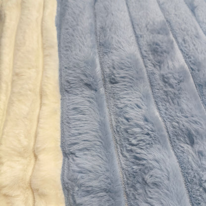 Edredón Aterciopelado con Borreguito MODELO TRAMA DE CANALÉ 2- COLOR AZUL