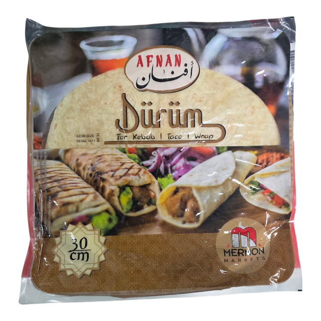 AFNAN Dürüm 30 cm – Tortilhas para Kebab/Taco/Wrap (Pack x3)