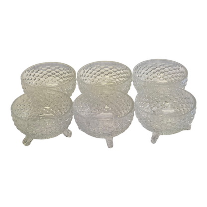 🍨 Cuenco de Cristal con Patas – Diseño Vintage Texturizado | Ideal para Postres y Aperitivos