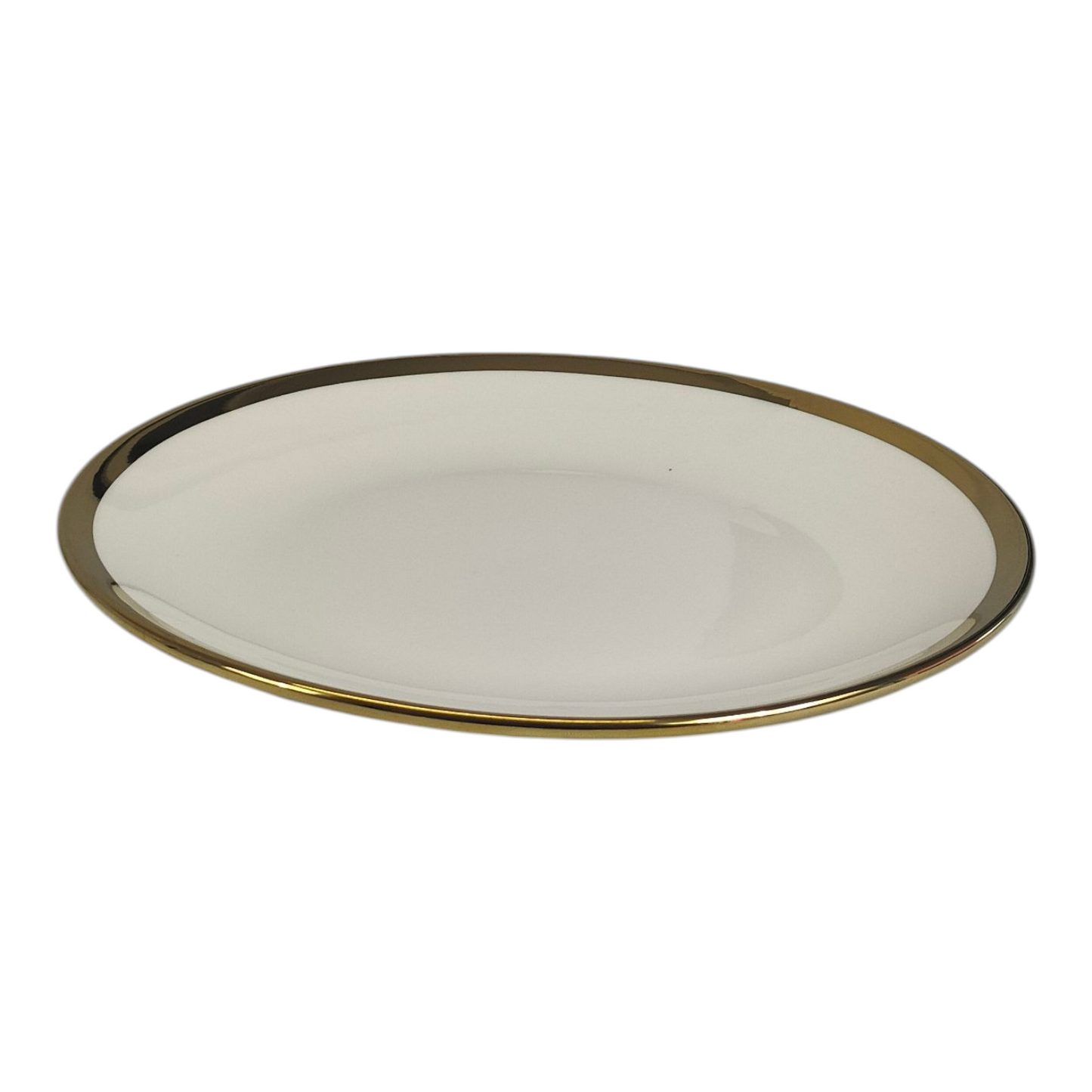 🏷 Plato de Cerámica Ø22,5 cm – Borde Dorado Elegante