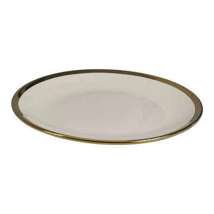 🏷 Plato de Cerámica Ø22,5 cm – Borde Dorado Elegante