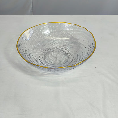 Taça de plástico com rebordo dourado – Elegância para a sua mesa