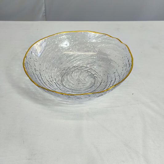 Taça de plástico com rebordo dourado – Elegância para a sua mesa