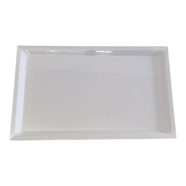 Tabuleiro/Prato Retangular Branco 60,5 × 38 cm – Tamanho XL para Apresentação, Ideal para Servir e Confecionar Refeições em Eventos