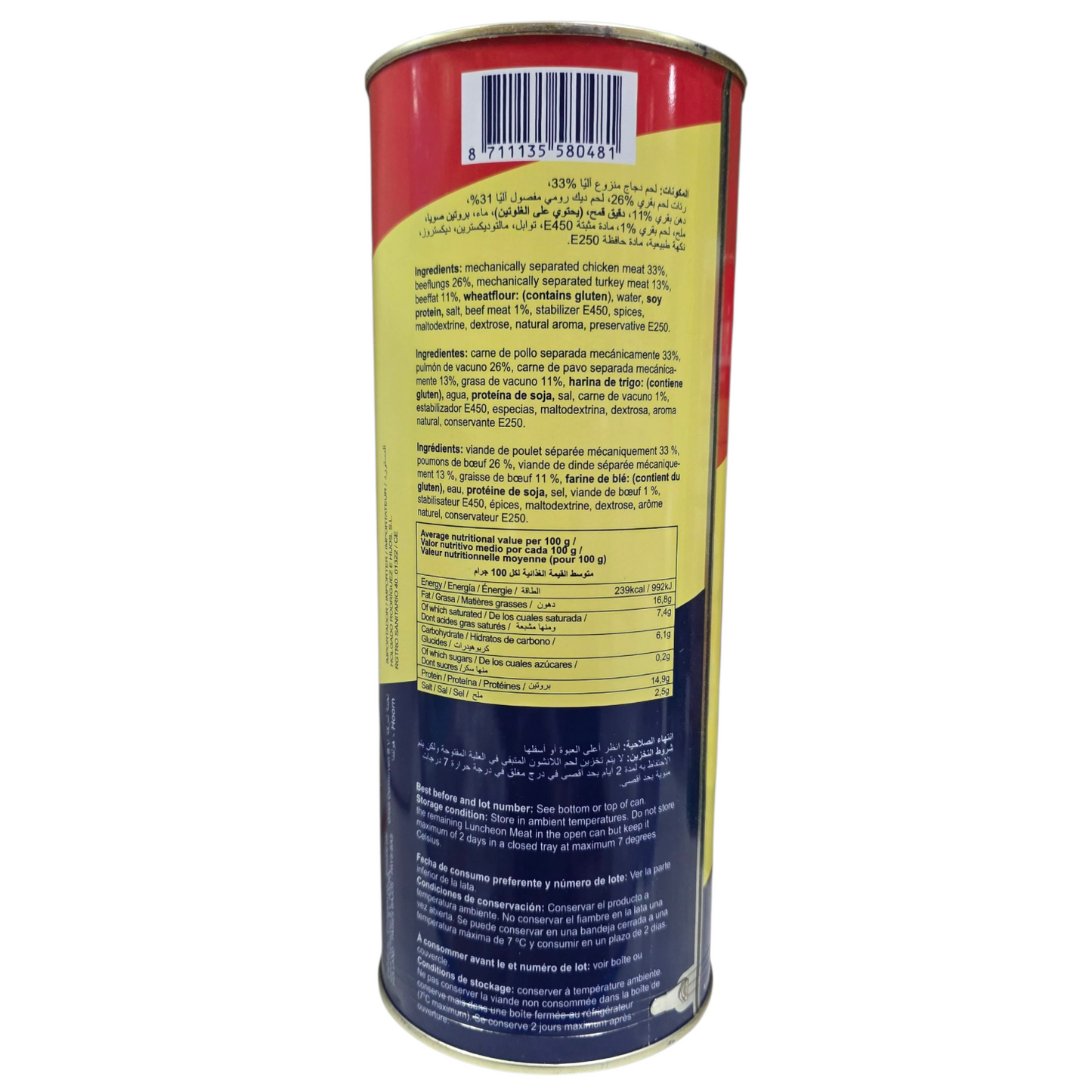 Mortadela de Vaca CHEF – Beef Luncheon Meat Halal (1814 g)