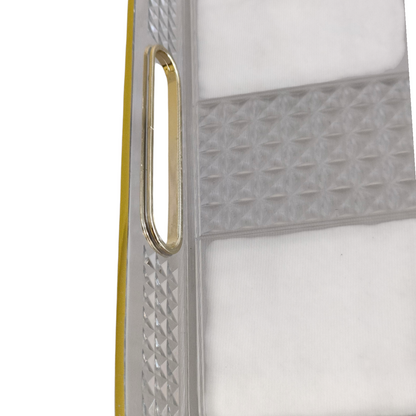 💎 Bandeja Rectangular de Cristal con Relieve y Borde Dorado — Estilo y Distinción ✨