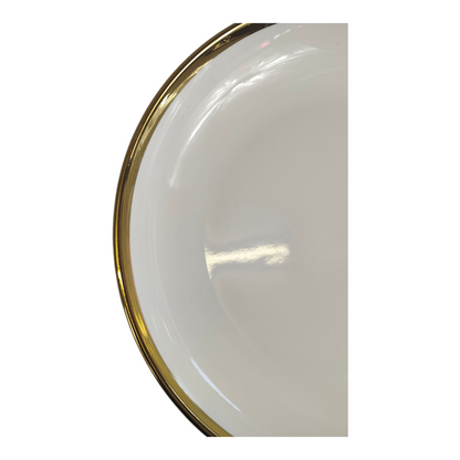 🏷 Plato Hondo de Cerámica Ø23 cm – Borde Dorado Elegante