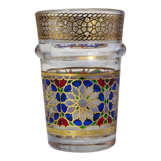 Pack x12 – Vasos de Té Marroquí | Cristal Decorado con Filigrana Dorada estilo Zellige