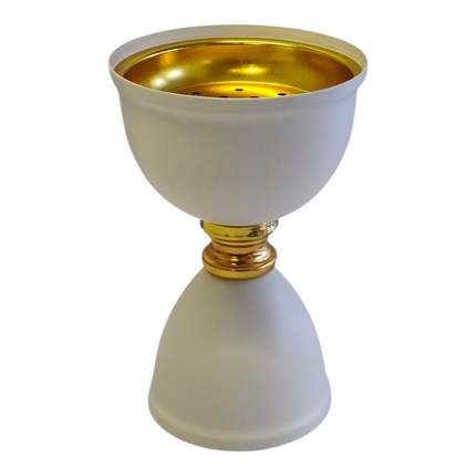 Incensário árabe branco e dourado — Design moderno e elegante