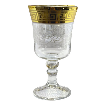 Juego de Jarra y Vasos de Cristal con Detalles Dorados – 13 Piezas