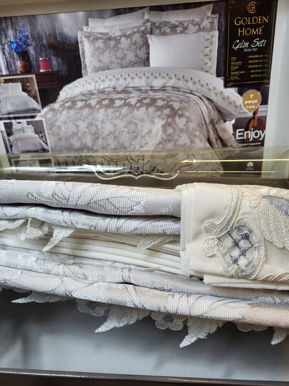 Juego de Cama para Novias "Enjoy" – Elegancia y Confort para un Dormitorio Sofisticado - COLOR GRIS