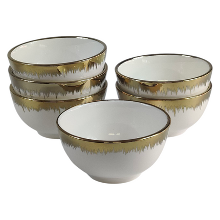 ✨ 24-Piece Dinnerware Set with Gold Rim ✨
