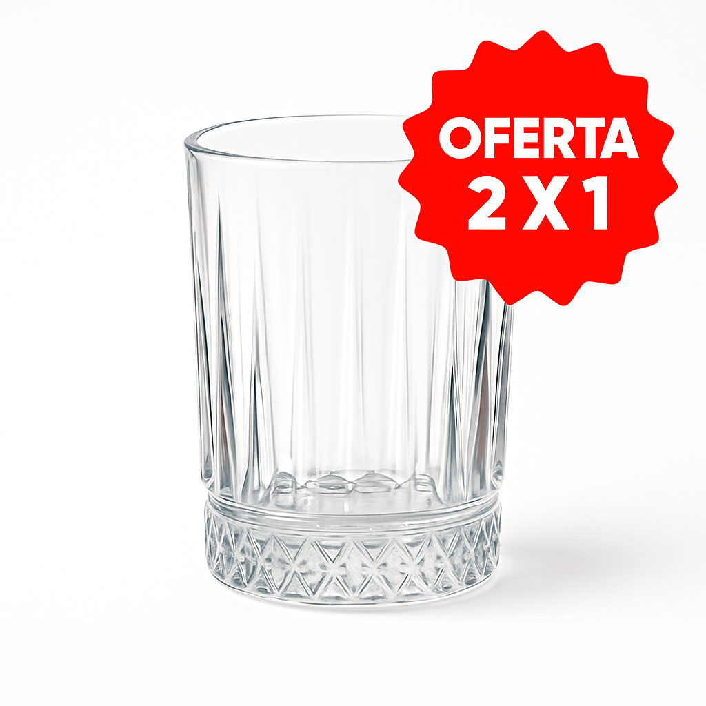 Pack 12 Vasos de Cristal | Diseño Clásico Tallado | Vasos Resistentes para Agua, Té y Refrescos