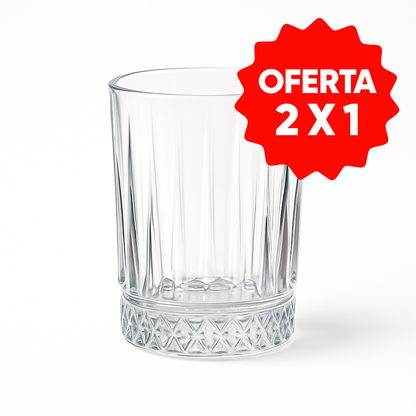 Pack 12 Vasos de Cristal | Diseño Clásico Tallado | Vasos Resistentes para Agua, Té y Refrescos