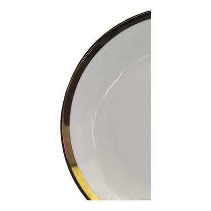 🏷 Plato de Cerámica Ø20 cm – Borde Dorado Elegante