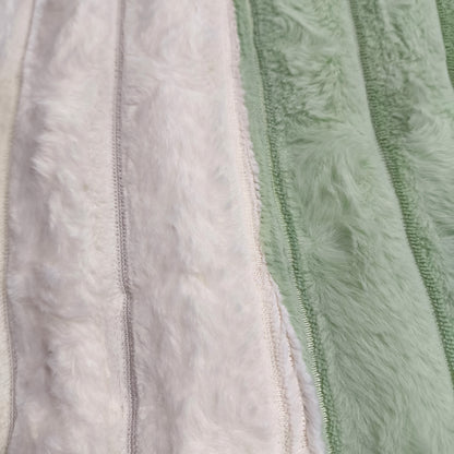 Edredón Aterciopelado con Borreguito MODELO TRAMA DE CANALÉ 2- COLOR VERDE
