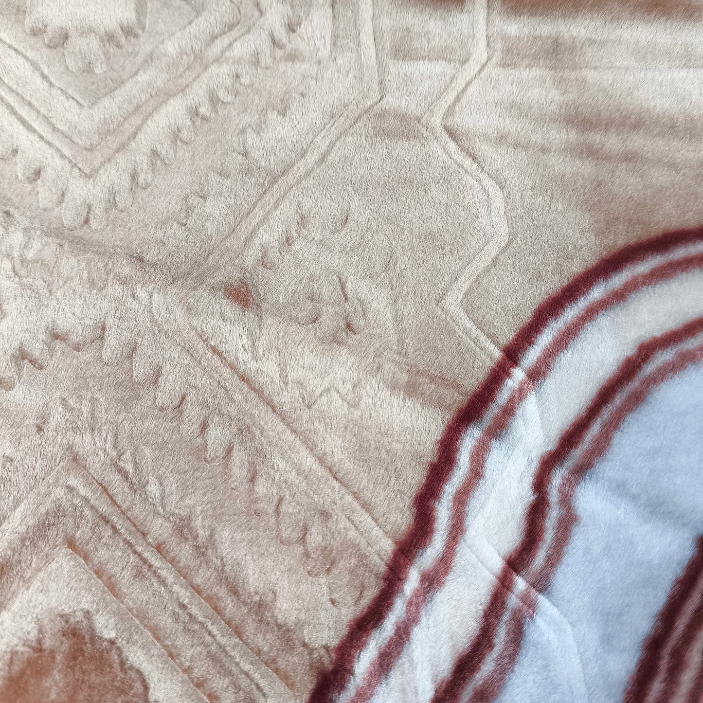 Manta de Felpa Color naranja con flores  - Extra Suave y Cálida para Invierno (200x230 cm, 4,5 kg)