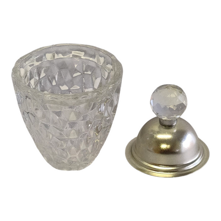 Conjunto Árabe em Cristal Prateado — Tabuleiro com Queimador, Potes e Acessórios de Luxo