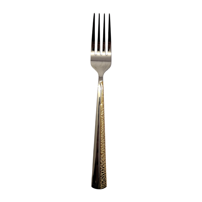 Set of 6 Table Forks – Stainless Steel with Gold Detail | Premium Collection