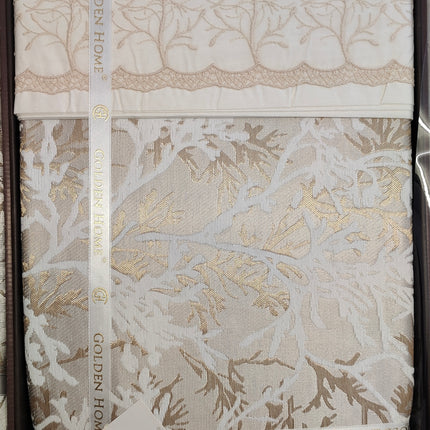 Juego de Cama para Ajuar "Torino" – Sofisticación Natural en tu Dormitorio - COLOR CAPUCHINO