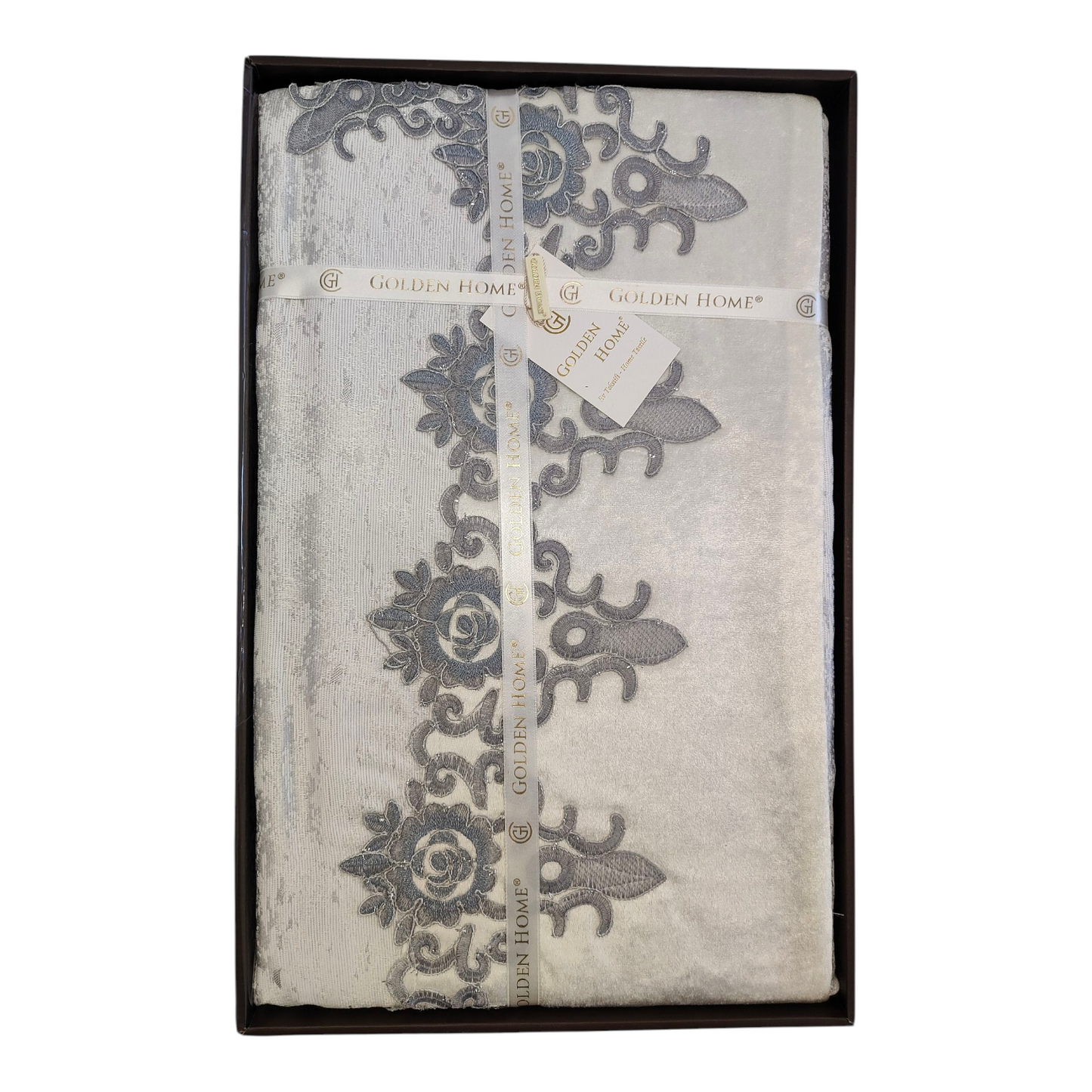 Juego de Cama de Lujo "Vicenza" – Elegancia Clásica con Estilo Barroco - COLOR GRIS