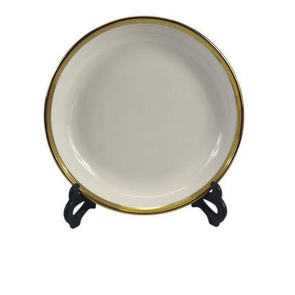 🏷 Deep Ceramic Plate Ø20 cm – Elegant Gold Rim