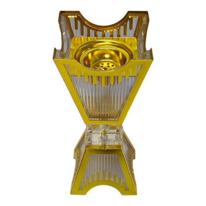 Quemador de Incienso Árabe Dorado de Cristal — Diseño de Lujo para Bakhoor y Resinas