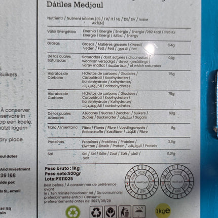 Tâmaras Medjoul Naturais - Caixa Azul