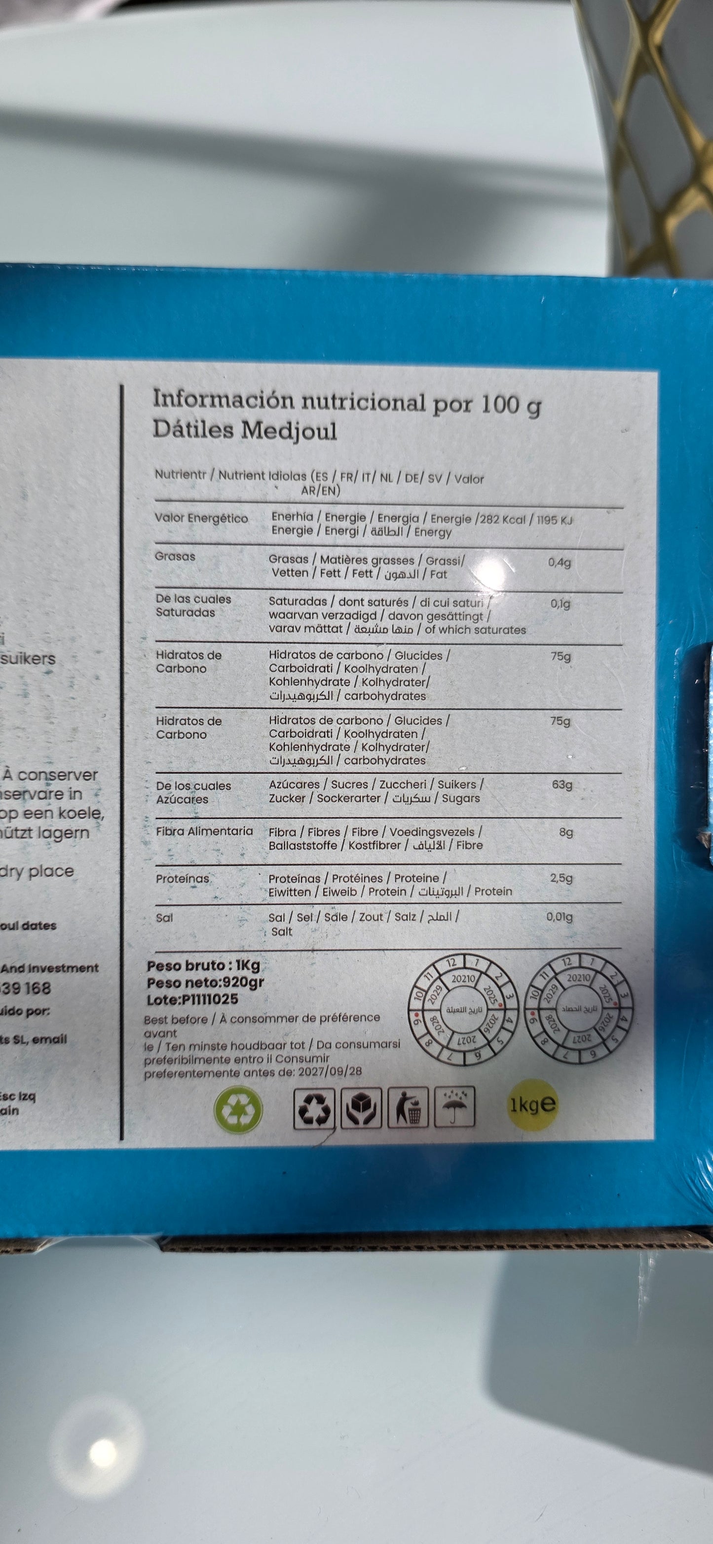 Dátiles Medjoul Natural - Caja Azul