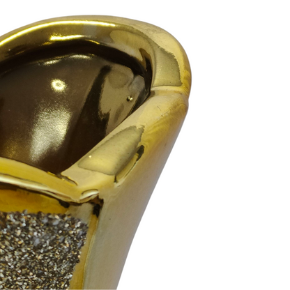 🏺 Jarrón Decorativo Dorado con Brillo – Elegancia y Estilo Moderno para el Hogar ✨