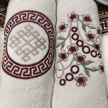 Set de Baño de Lujo 14 Piezas para 2 Personas – Albornoces, Toallas y Zapatillas