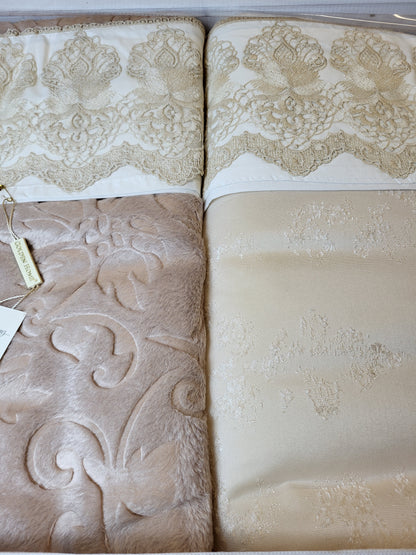 Juego de Cama para Ajuar "Perez" – Lujo y Sofisticación para tu Dormitorio - COLOR CAPUCHINO