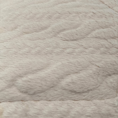 Edredón Aterciopelado con Borreguito MODELO TRAMA DE CANALÉ TRENZADO - COLOR MARRÓN