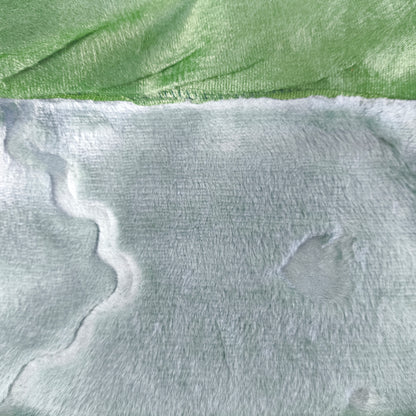 Manta de Felpa Color verde con flores - Extra Suave y Cálida para Invierno (200x230 cm, 4,5 kg)