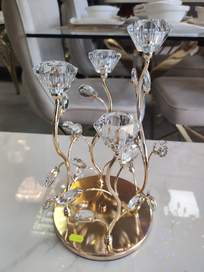 Árbol decorativo vertical con 6 flores de cristal