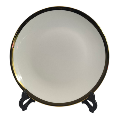 🏷 Plato de Cerámica Ø22,5 cm – Borde Dorado Elegante