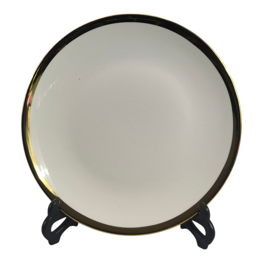 🏷 Plato de Cerámica Ø22,5 cm – Borde Dorado Elegante