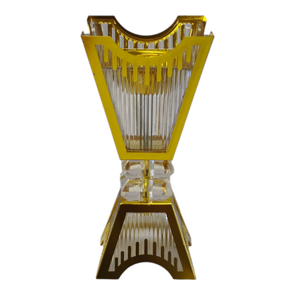 Quemador de Incienso Árabe Dorado de Cristal — Diseño de Lujo para Bakhoor y Resinas