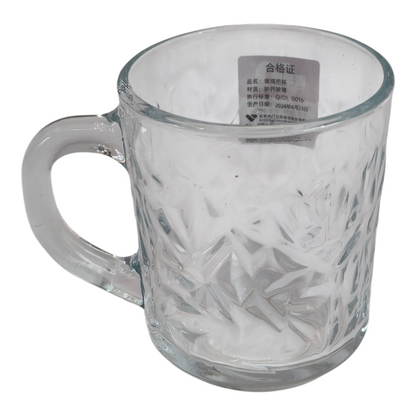Set de 6 tazas de cristal con relieve y asa