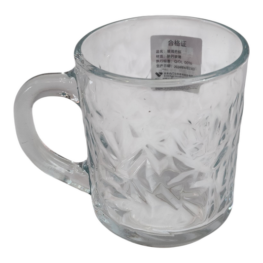 Set de 6 tazas de cristal con relieve y asa