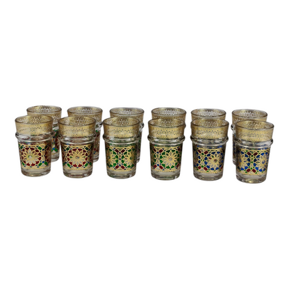 Vaso de Cristal Decorado para Té Árabe - Estilo Beige Dorado Clásico