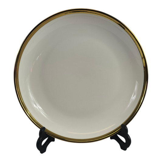 🏷 Plato Hondo de Cerámica Ø23 cm – Borde Dorado Elegante