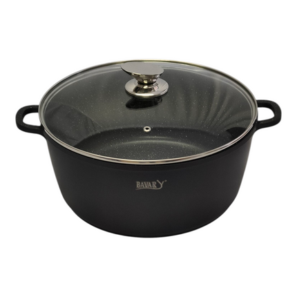 Panela antiaderente Bawary com tampa de vidro — 30 cm — Adequada para todos os tipos de fogão
