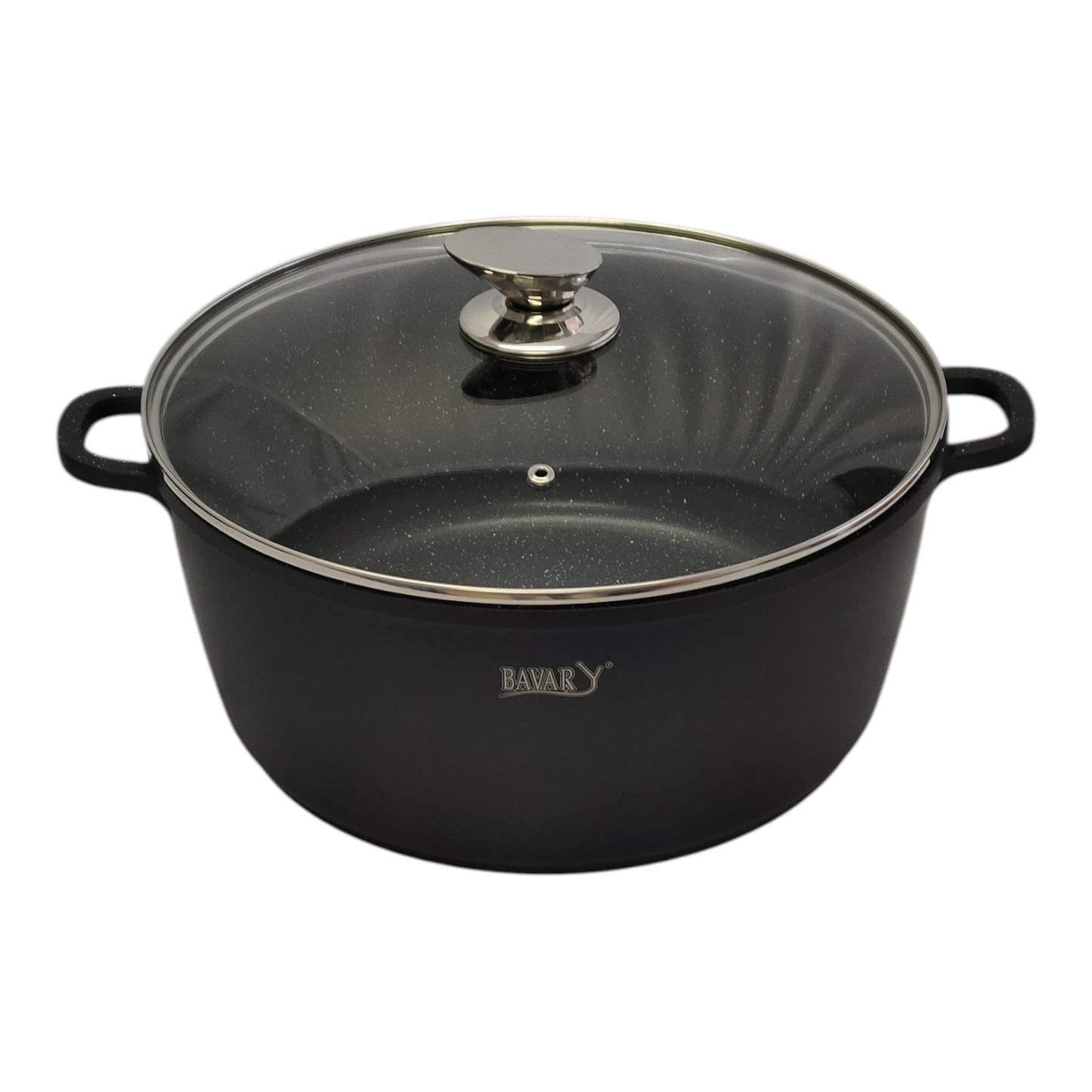 Olla Antiadherente con Tapa de Cristal Bawary — 30 cm — Apta para Todo Tipo de Cocina