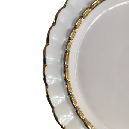 Conjunto de 12 pratos de sobremesa em porcelana com rebordo dourado, Ø 15,8 cm – Design clássico e elegante