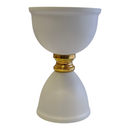 Incensário árabe branco e dourado — Design moderno e elegante