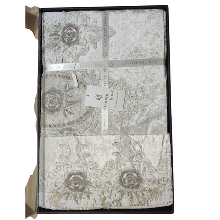 Conjunto de cama de luxo Vicenza – Elegância clássica com estilo barroco