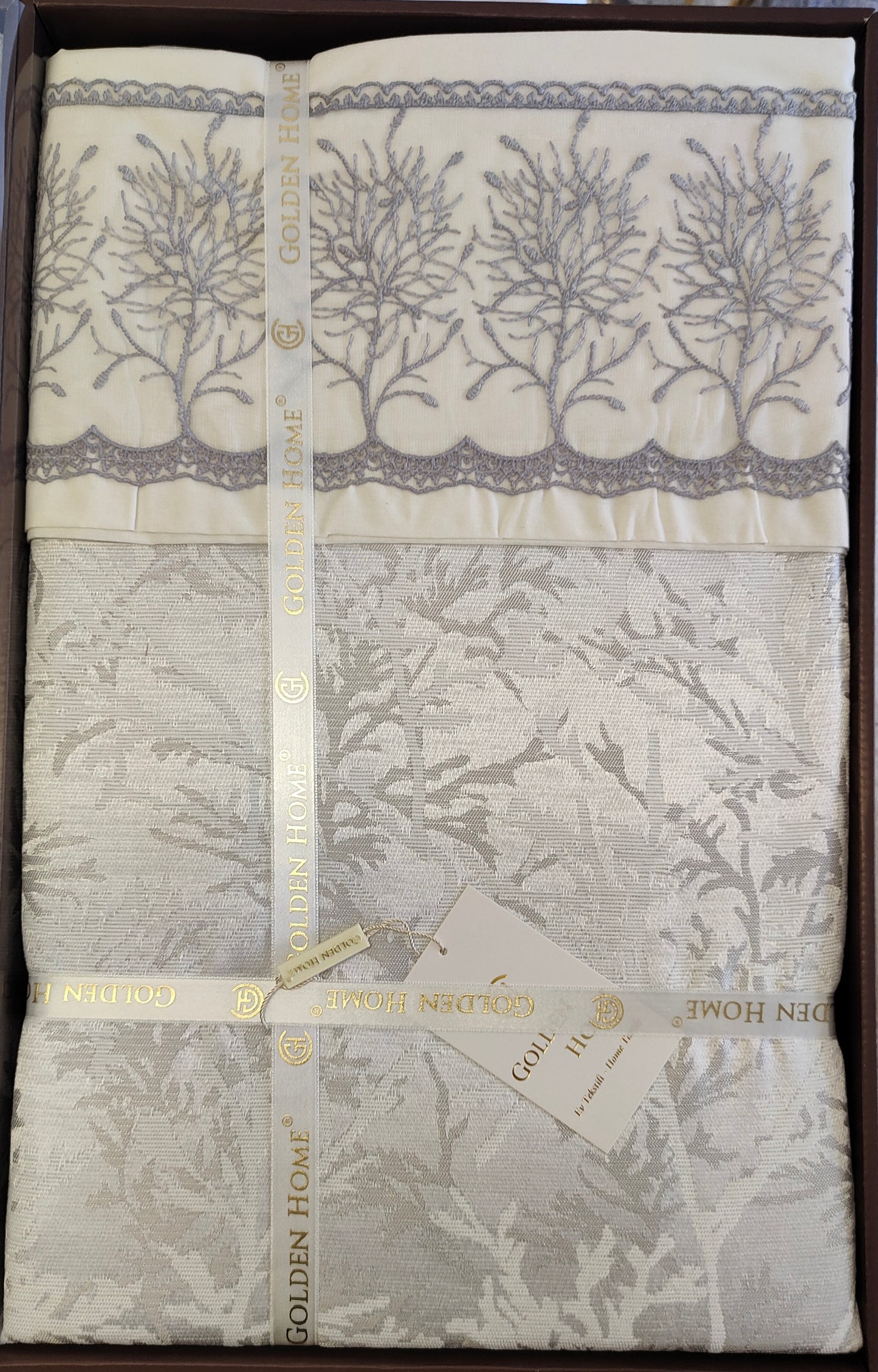 Juego de Cama para Ajuar "Torino" – Sofisticación Natural en tu Dormitorio - COLOR GRIS