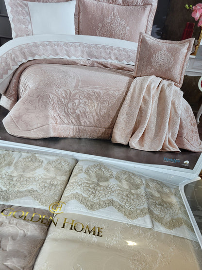 Juego de Cama para Ajuar "Perez" – Lujo y Sofisticación para tu Dormitorio - COLOR CAPUCHINO