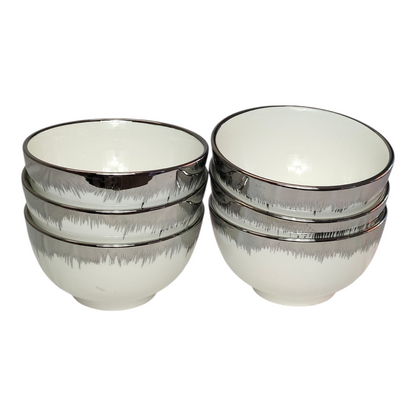 ✨ Set de Vajilla de 24 Piezas con Borde Plateado ✨